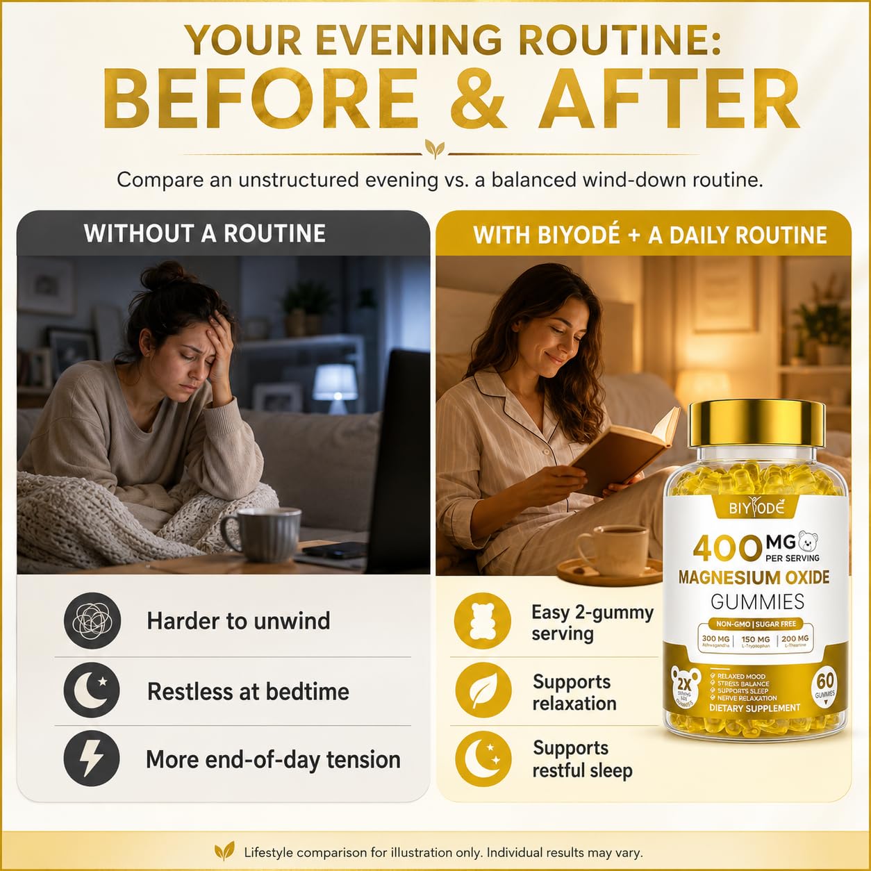 BIYODE Magnesium Gummies in a lifestyle setting