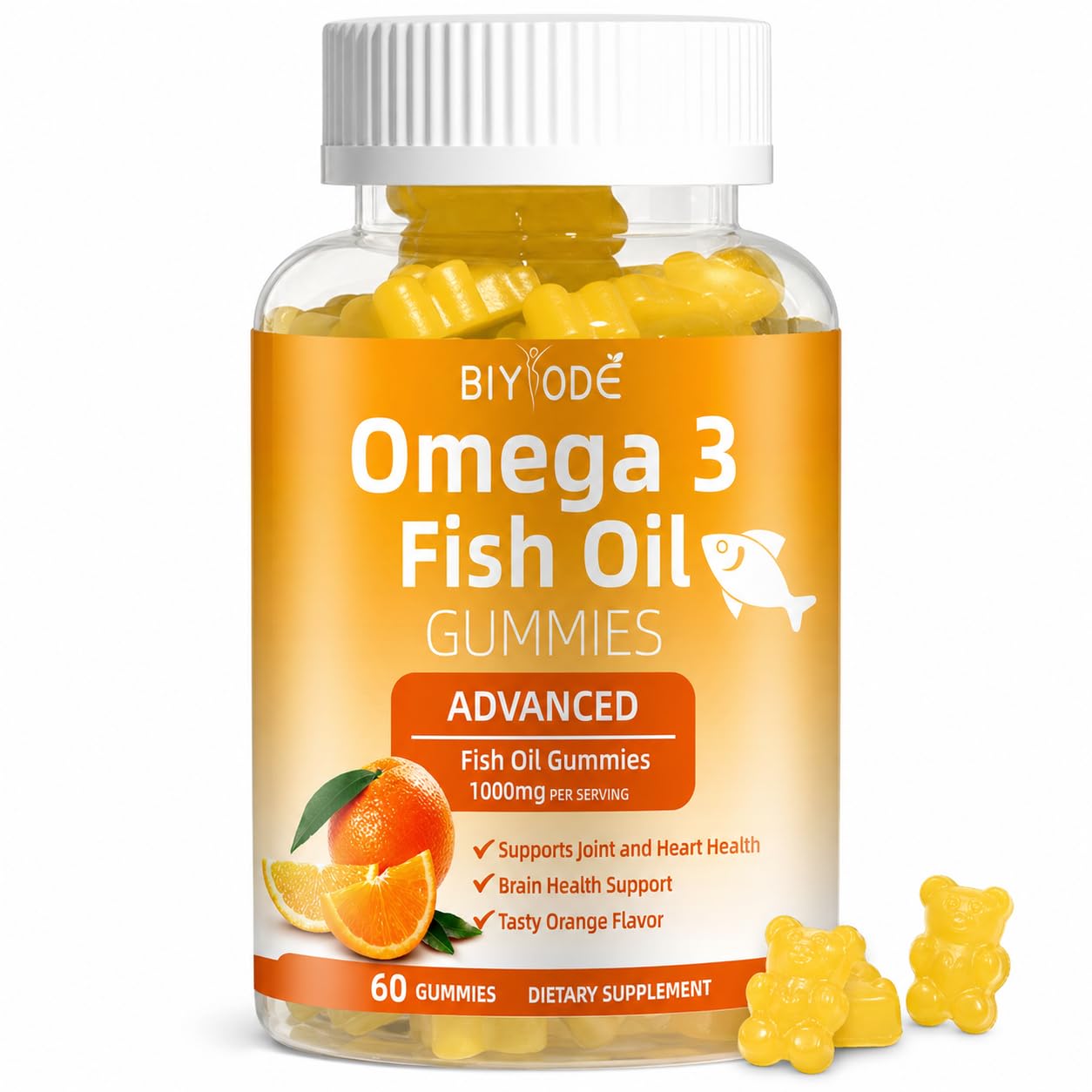 BIYODE Omega-3 Fish Oil Capsules front view with packaging