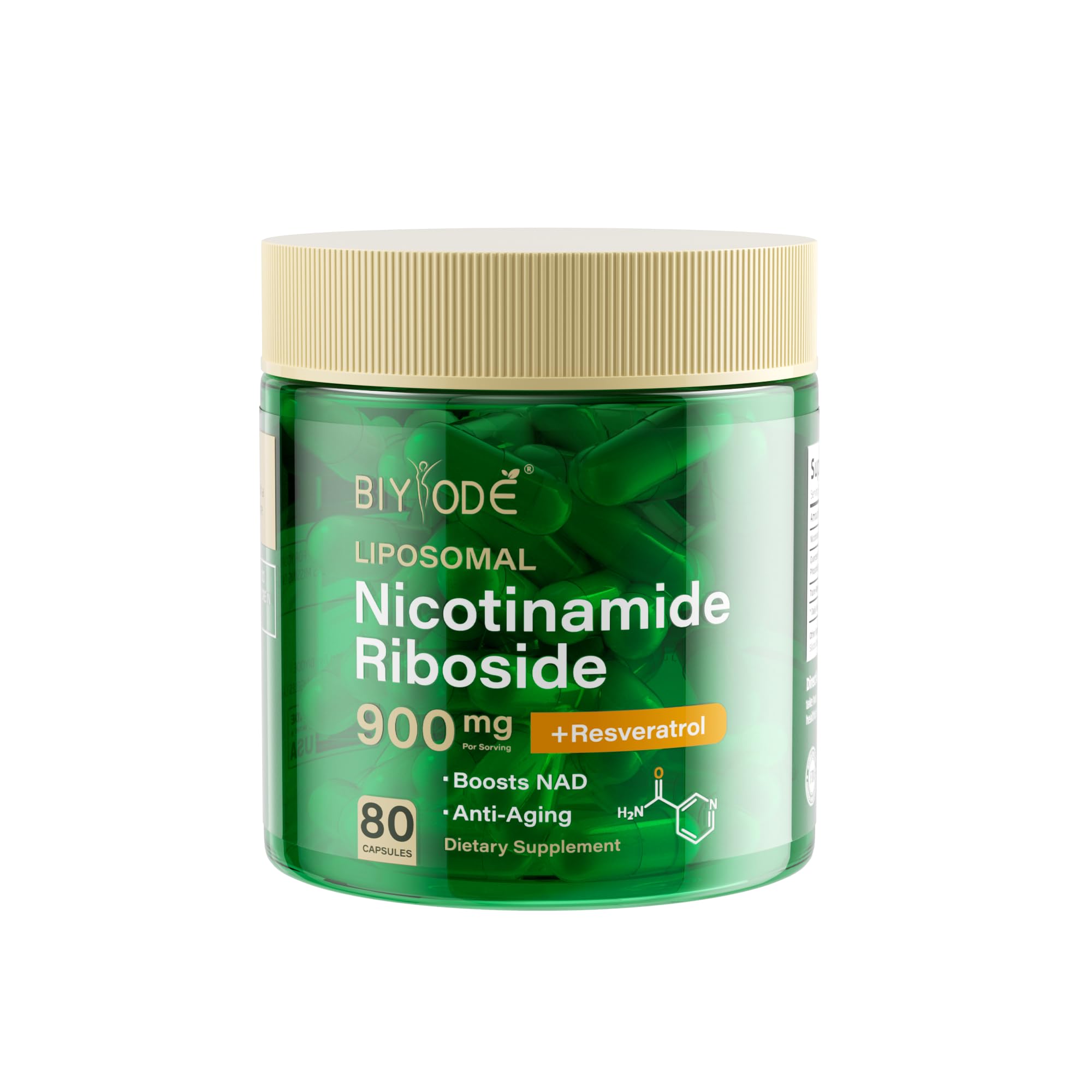 BIYODE Resveratrol Supplement 500mg capsule close-up