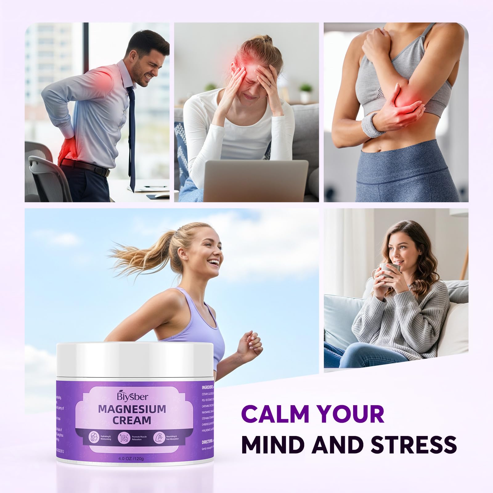 BIYSBER Magnesium Lotion 191g in hand for easy application