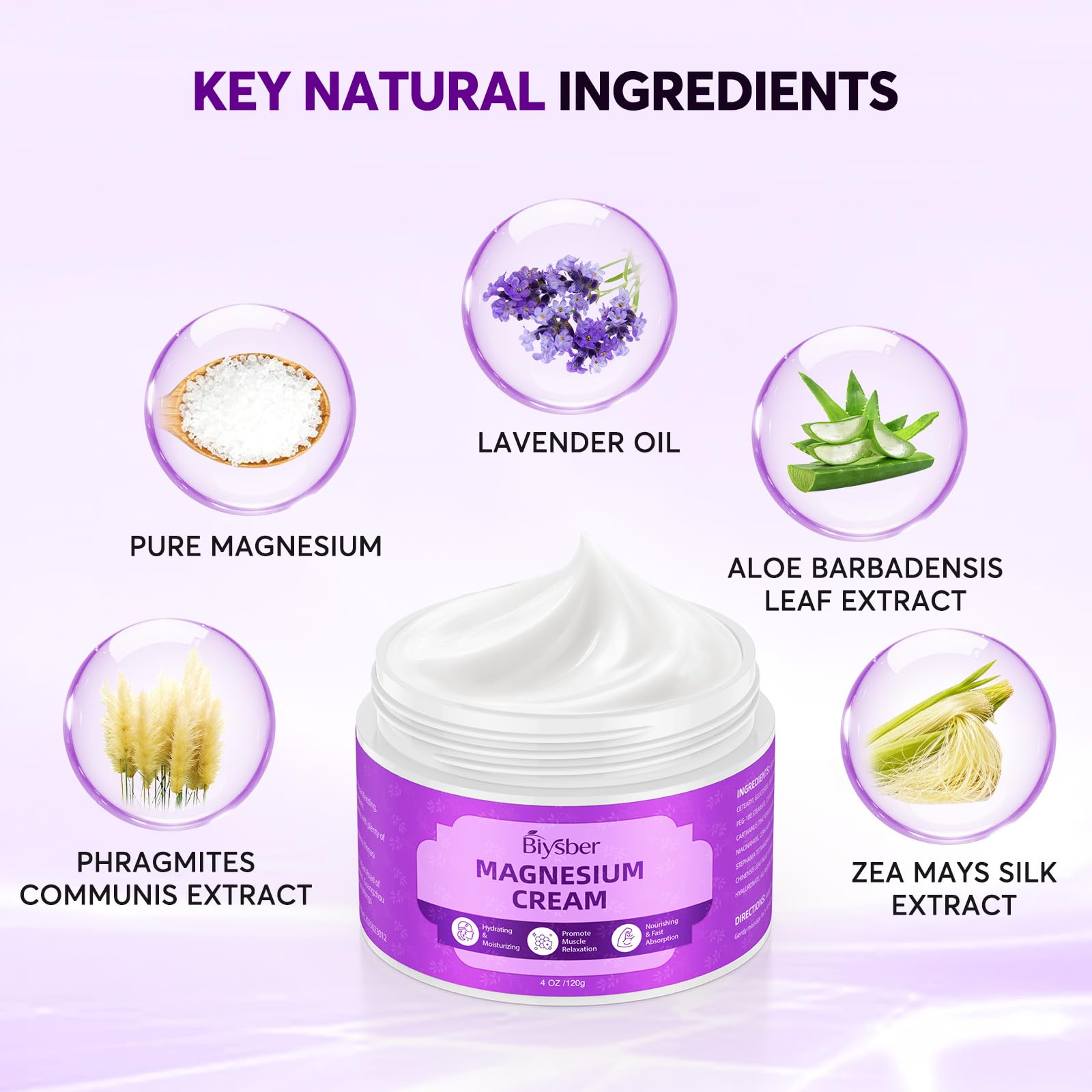 BIYSBER Magnesium Lotion 191g with essential oils