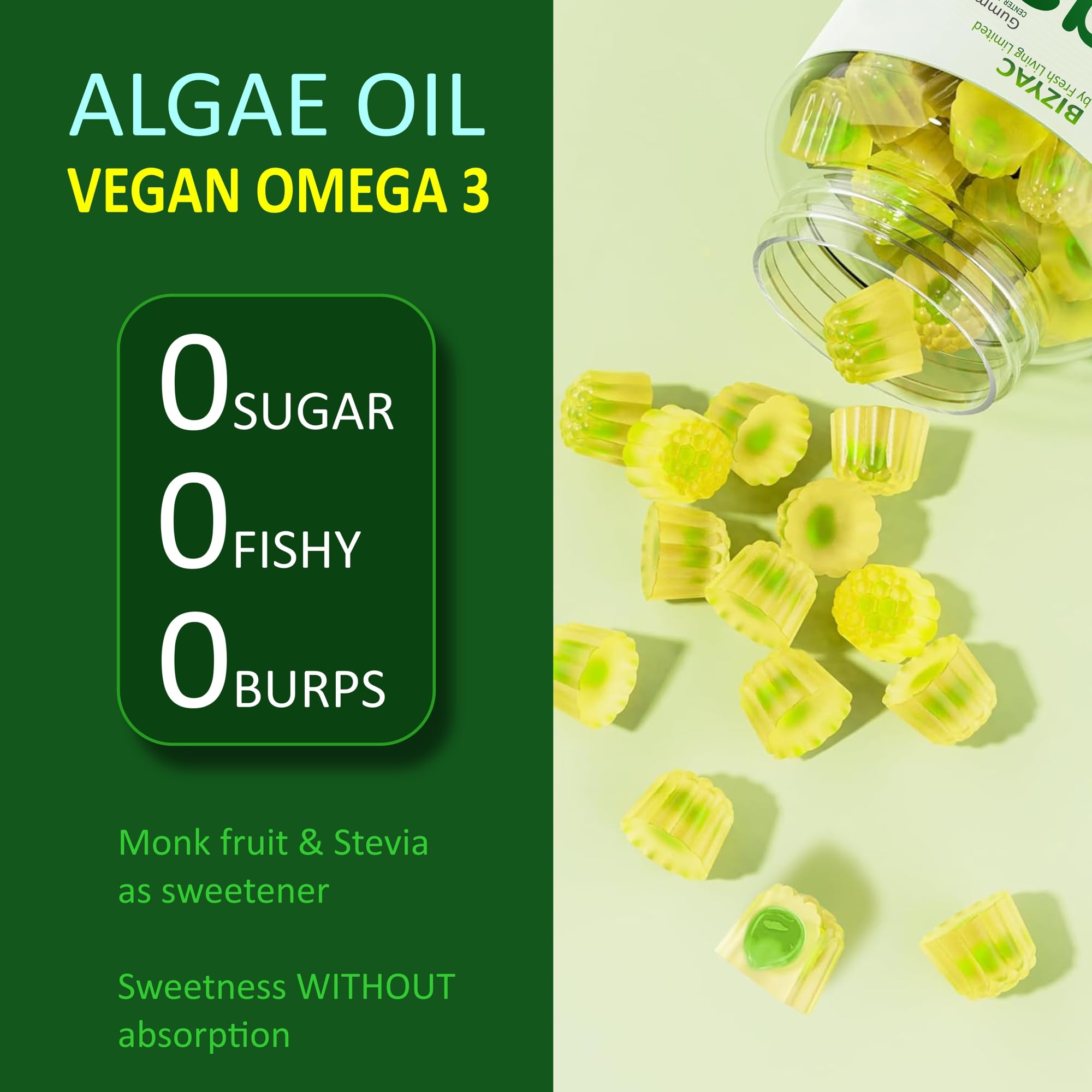 BIZYAC Vegan Omega-3 Algae Oil 1100mg close-up