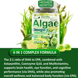 BIZYAC Vegan Omega-3 Algae Oil 1100mg with a glass of water