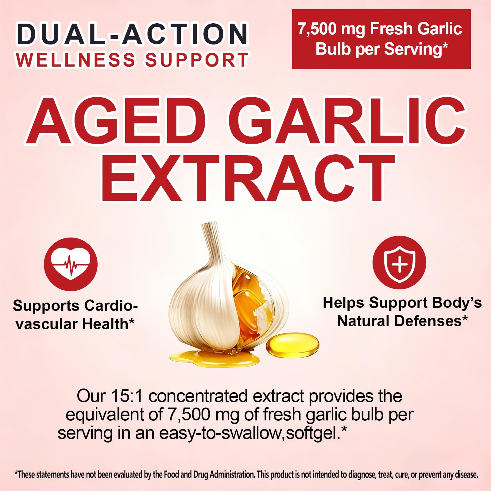 BKKTfBWK Garlic Supplement 15:1 Aged Extract capsule close-up