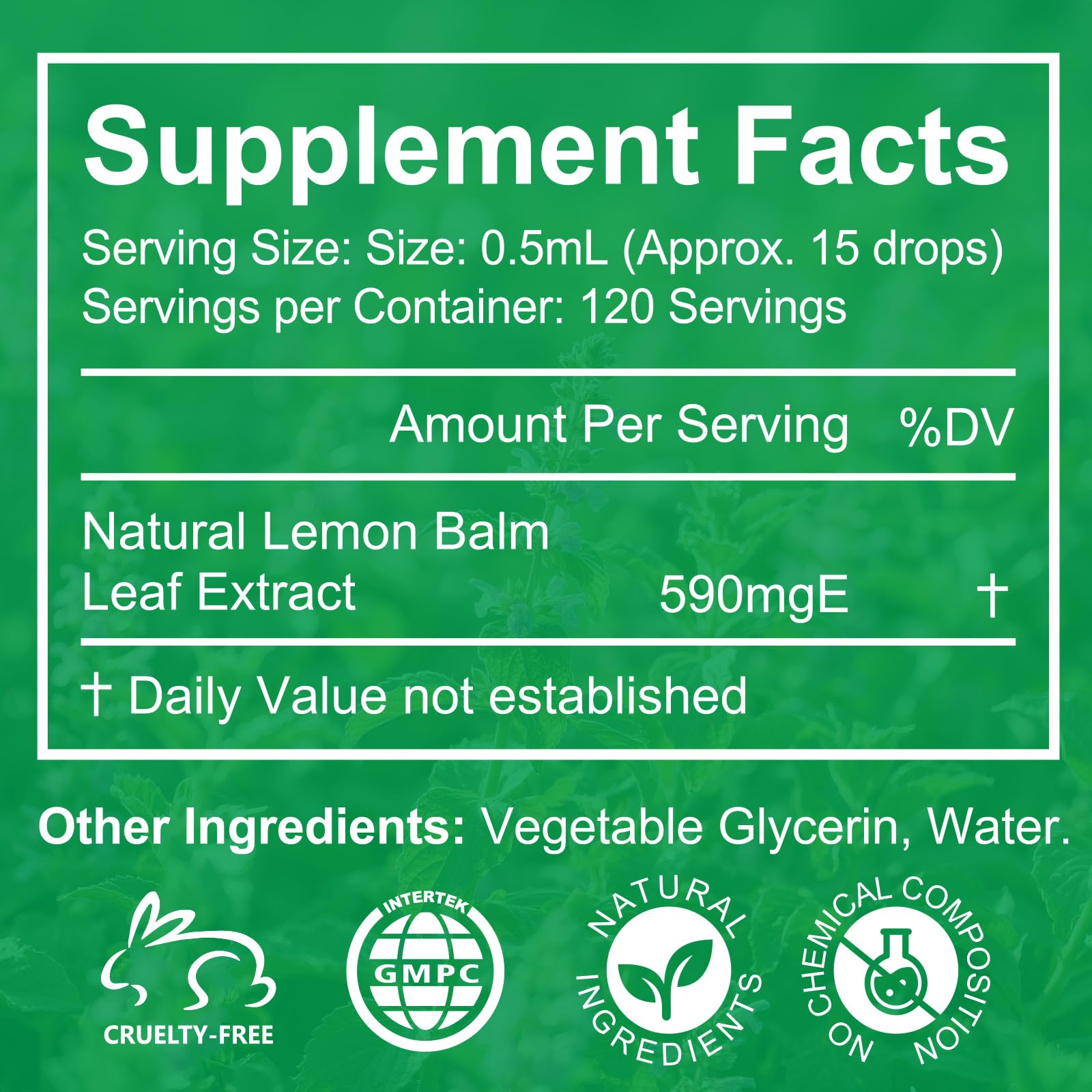 BKKTfBWK Organic Lemon Balm Extract Drops side view