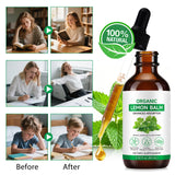BKKTfBWK Organic Lemon Balm Extract Drops with a glass of water