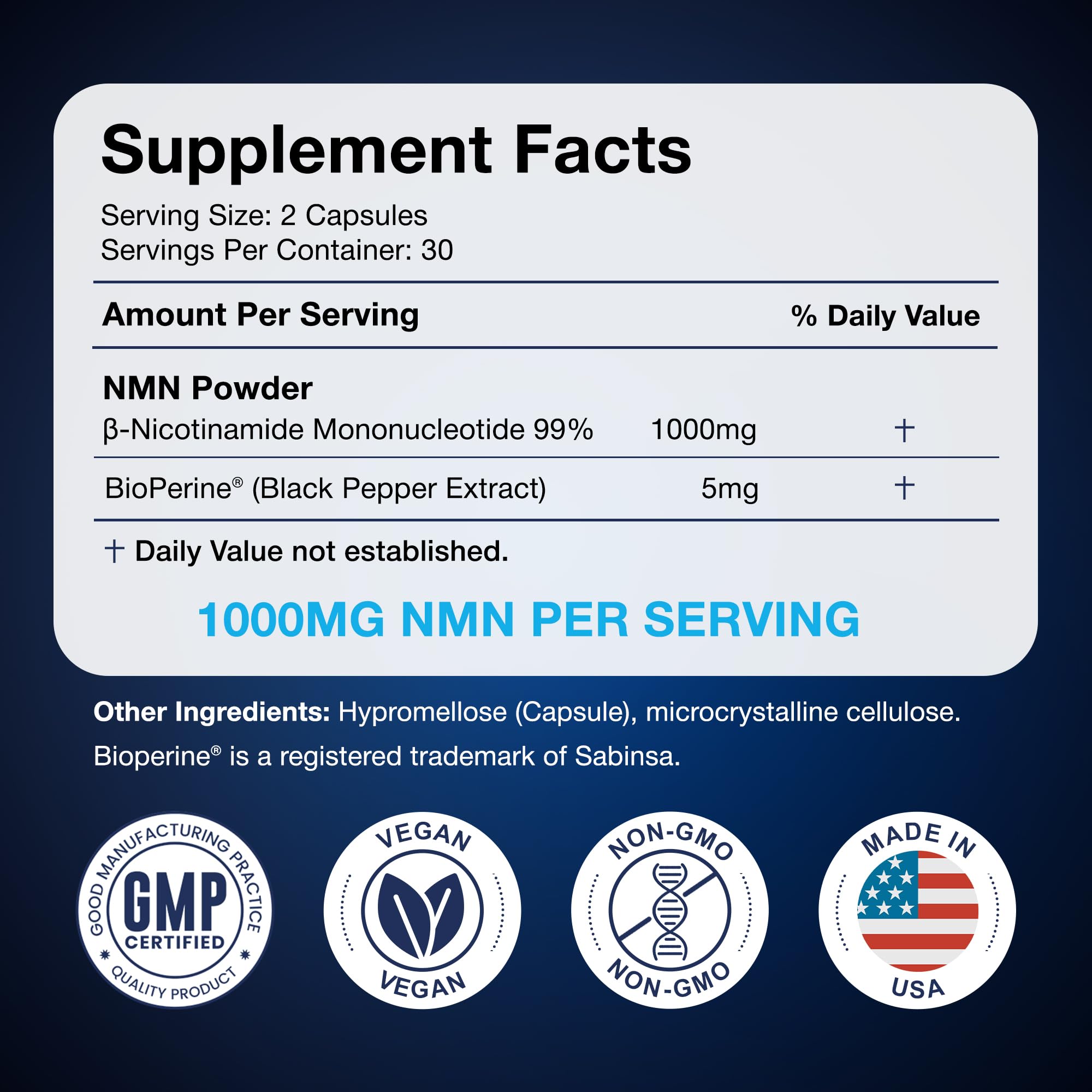 Black Forest NMN Supplement Capsules displayed with other supplements