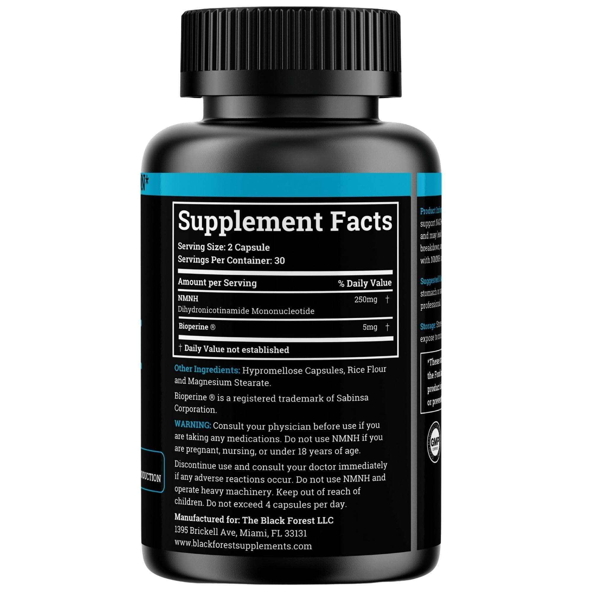 Black Forest NMNH Supplement 99% Pure side view