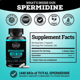 Black Forest Spermidine Supplement on a wooden table with natural background