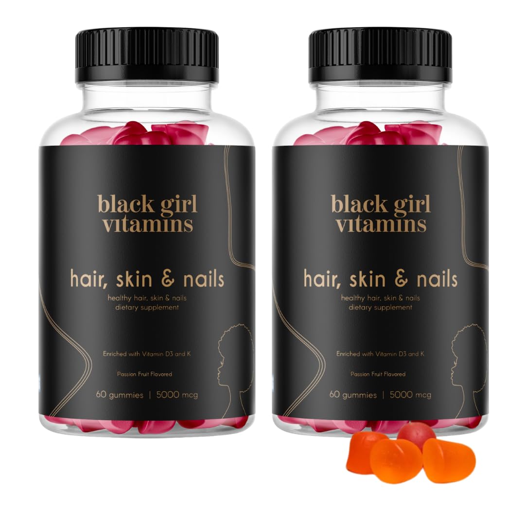 Black Girl Vitamins Biotin Gummies front view with passion fruit flavour