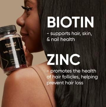 Black Girl Vitamins Biotin Gummies on a wooden table