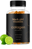 Black Girl Vitamins Collagen Gummies front view with lime flavour