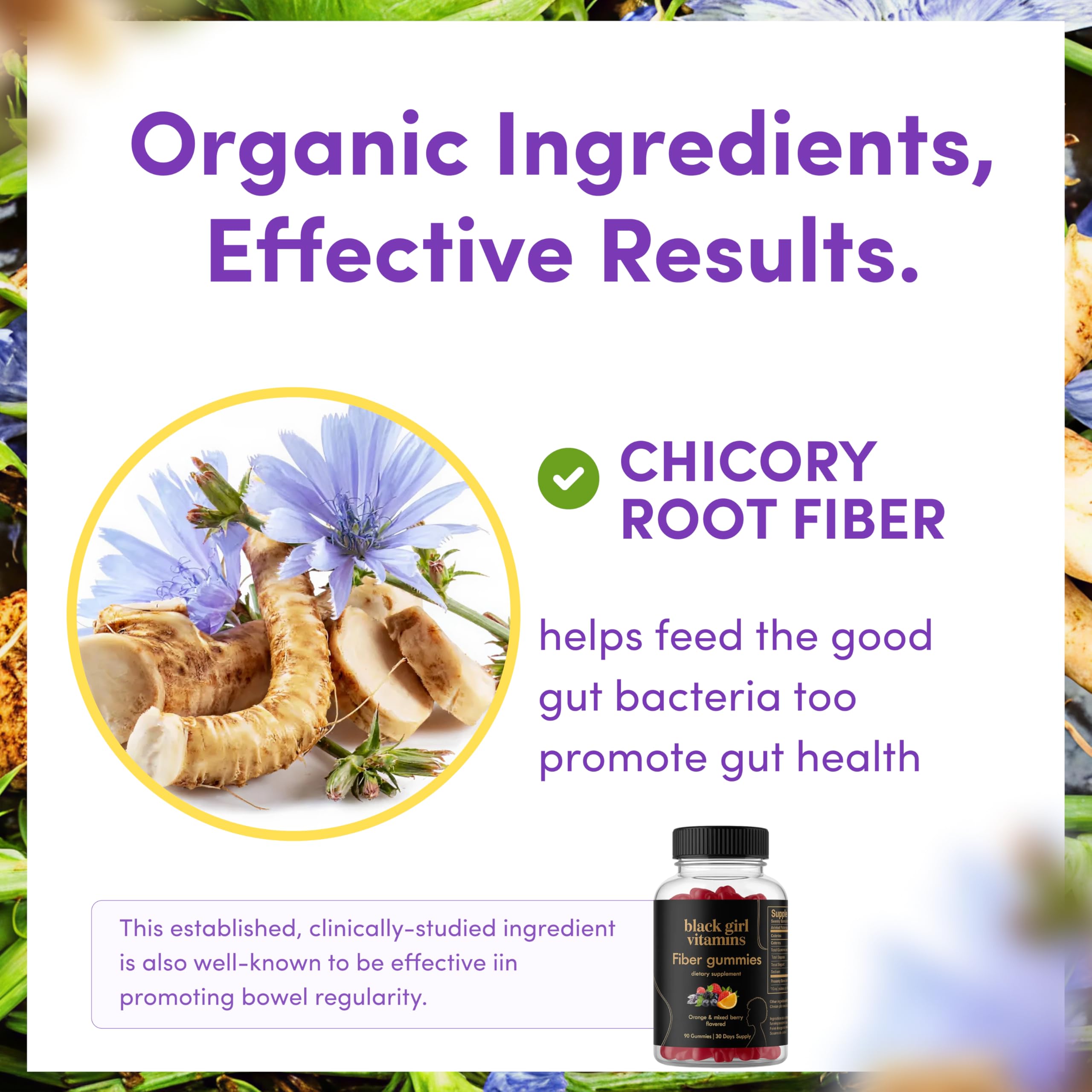Black Girl Vitamins Daily Fibre Gummies in mixed berry flavour