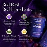 Black Girl Vitamins Dream Girl Sleep Gummies displayed with two gummies