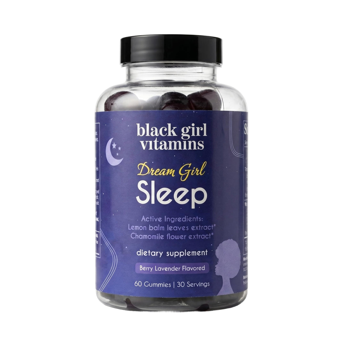 Black Girl Vitamins Dream Girl Sleep Gummies front view with packaging