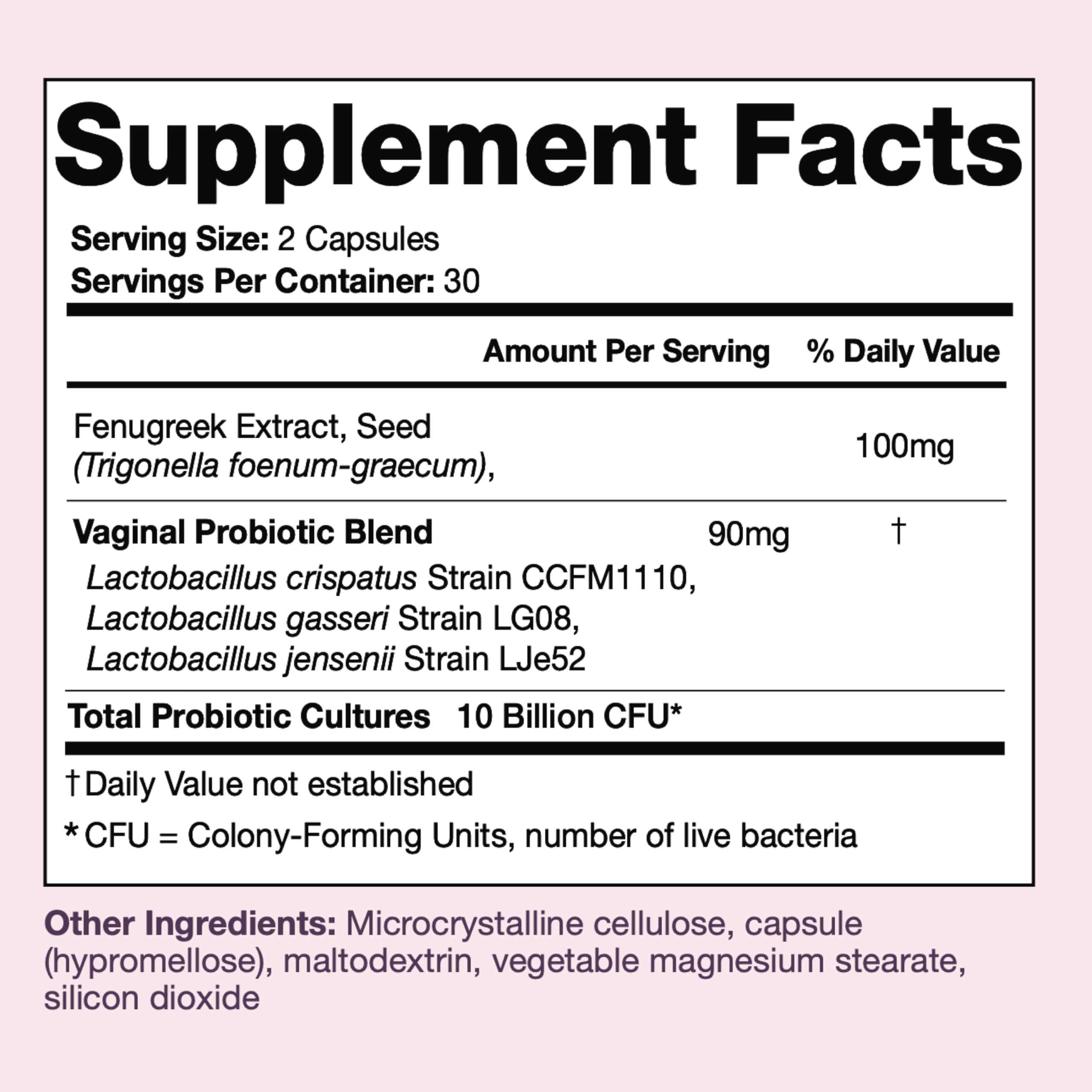 Black Girl Vitamins Her Balance Probiotic 50g back view