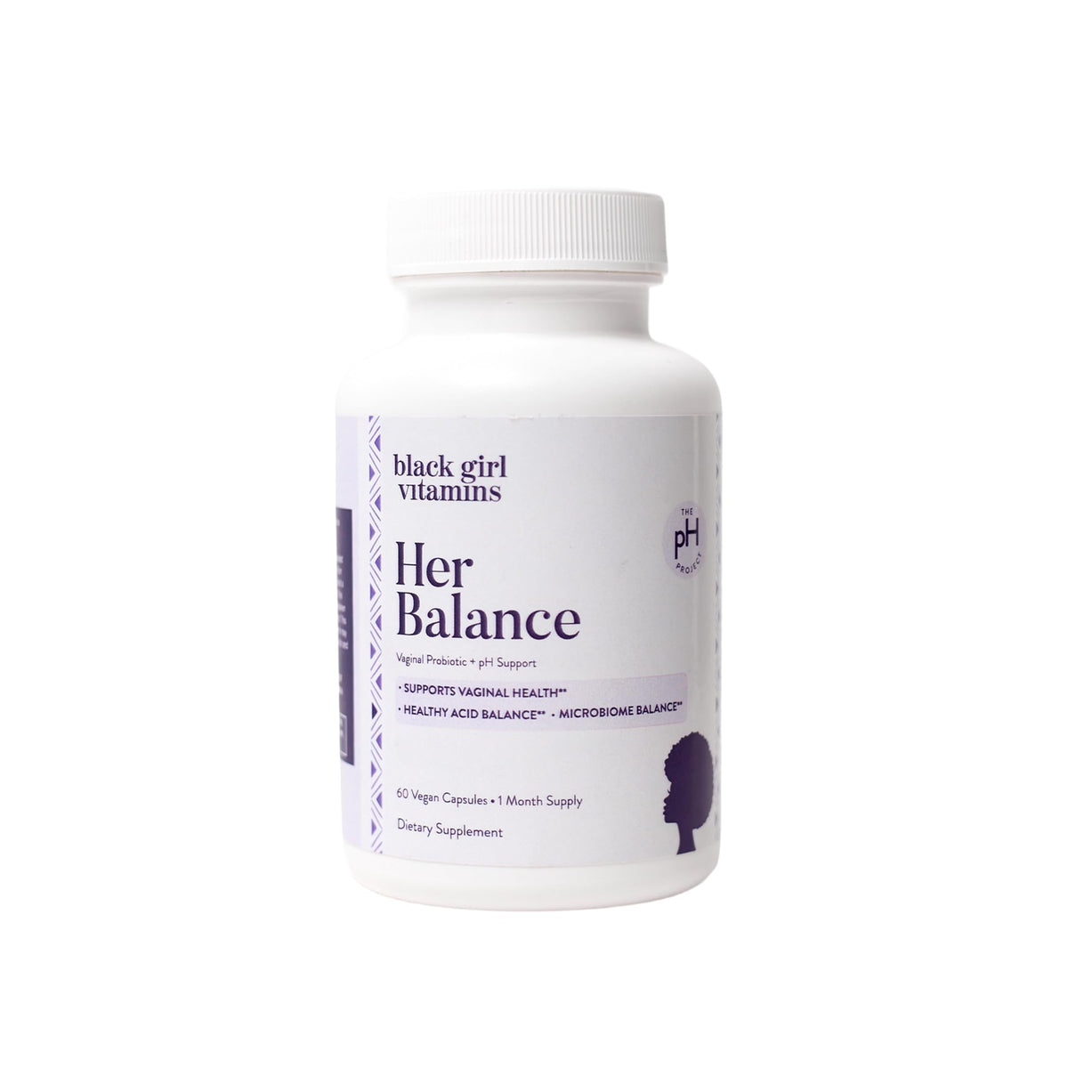 Black Girl Vitamins Her Balance Probiotic 50g front view