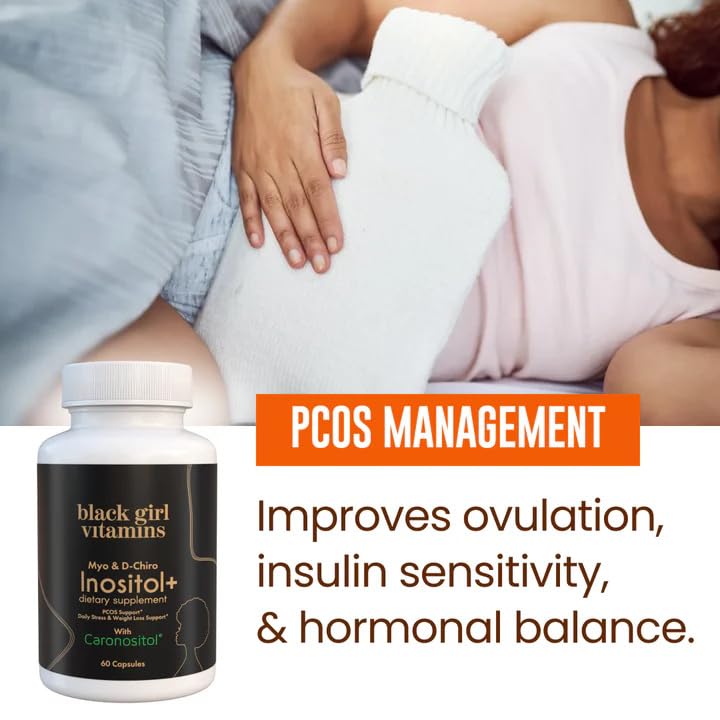Black Girl Vitamins Inositol capsules on a wooden table