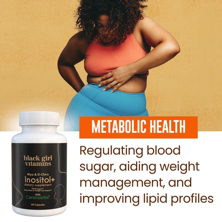 Black Girl Vitamins Inositol supplement side view with label