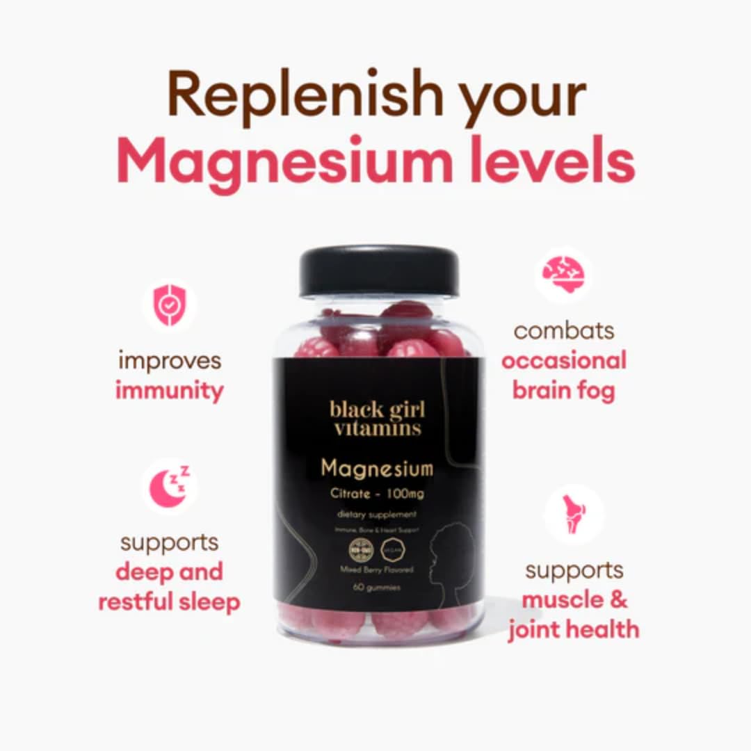 Black Girl Vitamins Magnesium Citrate Gummies side view