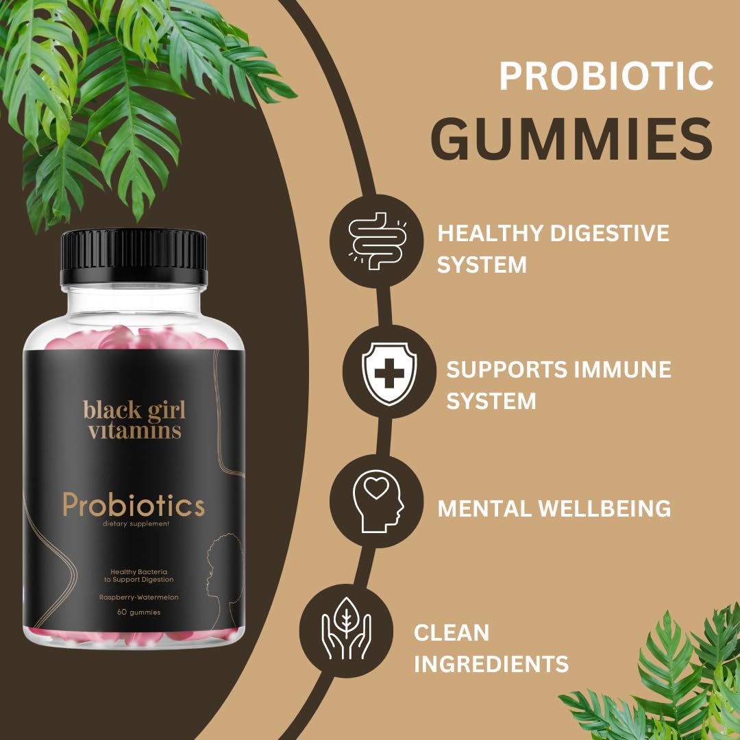 Black Girl Vitamins Probiotic Gummies side view packaging