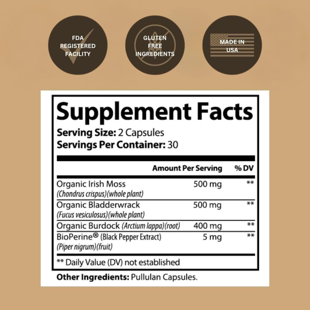 Black Girl Vitamins Sea Moss Capsules side view