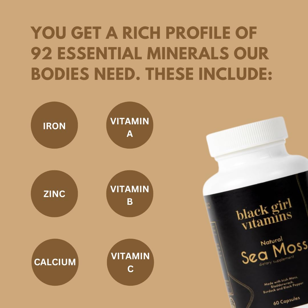 Black Girl Vitamins Sea Moss Capsules with organic ingredients