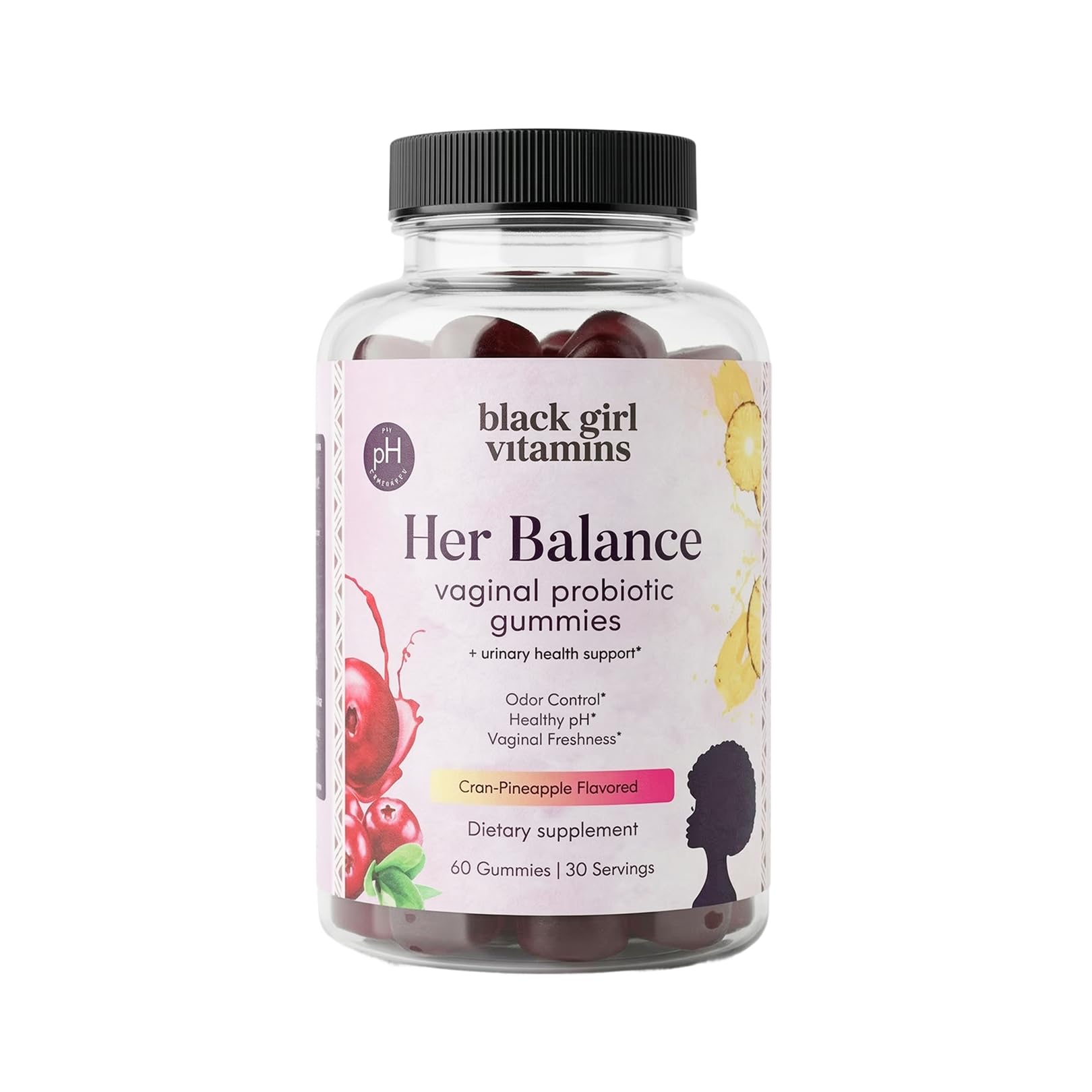 Black Girl Vitamins Vaginal Probiotic Gummies 60 count front view