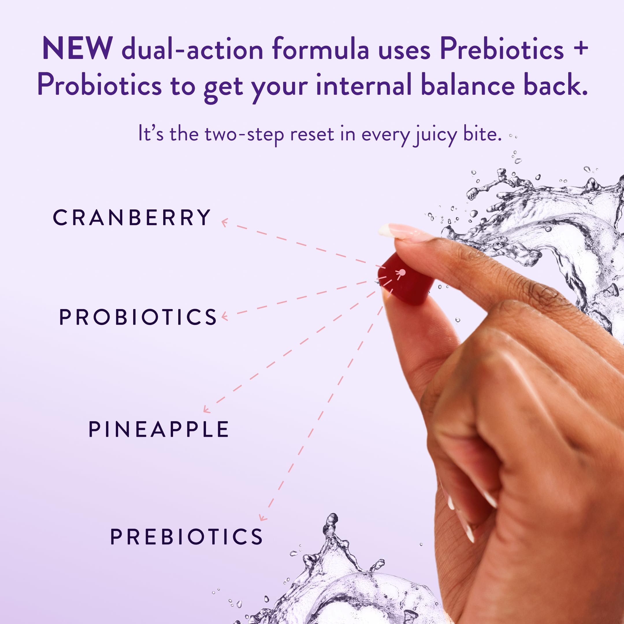 Black Girl Vitamins Vaginal Probiotic Gummies with a hand holding a gummy