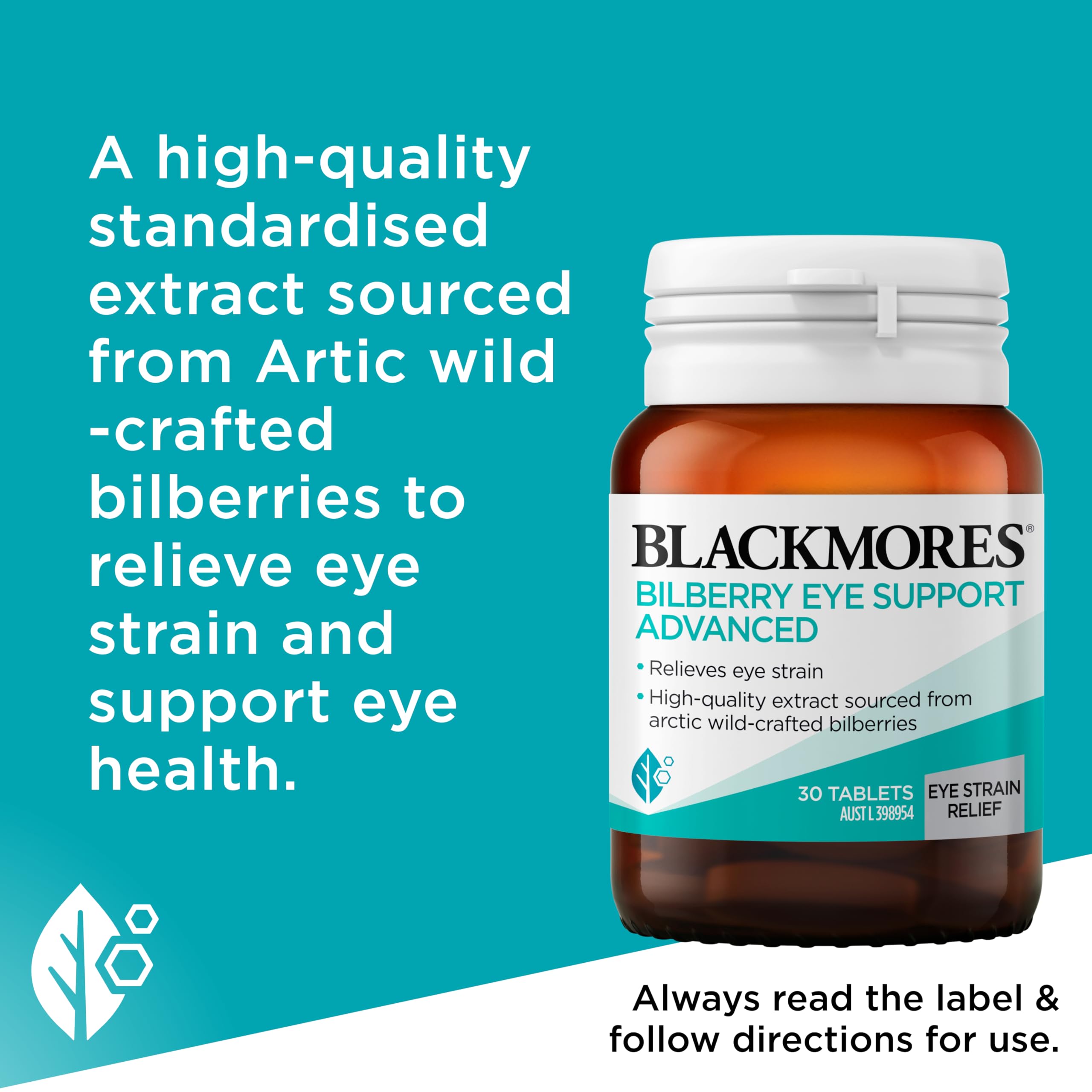 Blackmores Bilberry Extract Supplement 50g packaging