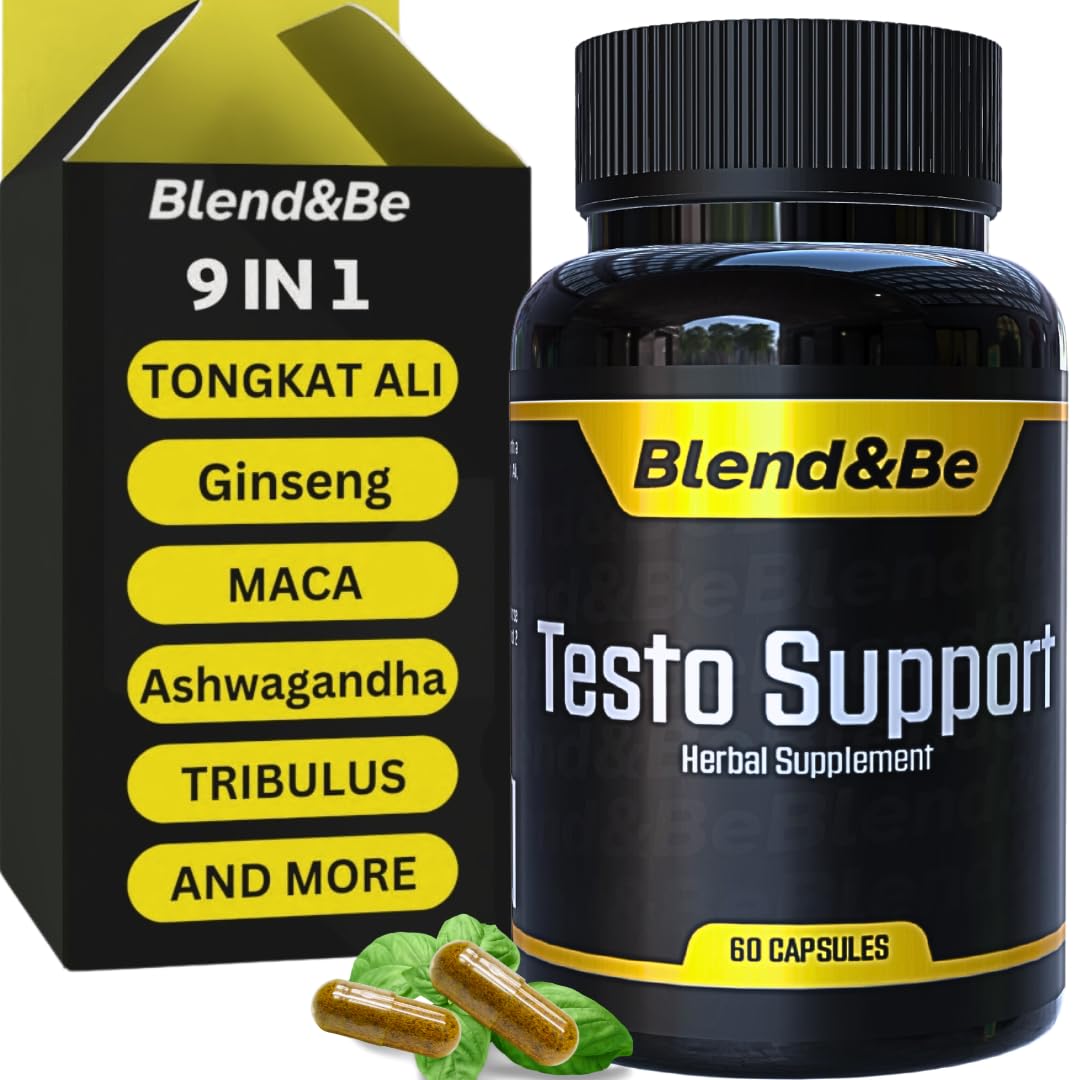 Blend&Be Testo Support 50g front view with packaging