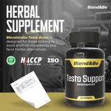 Blend&Be Testo Support 50g lifestyle scene with herbal ingredients