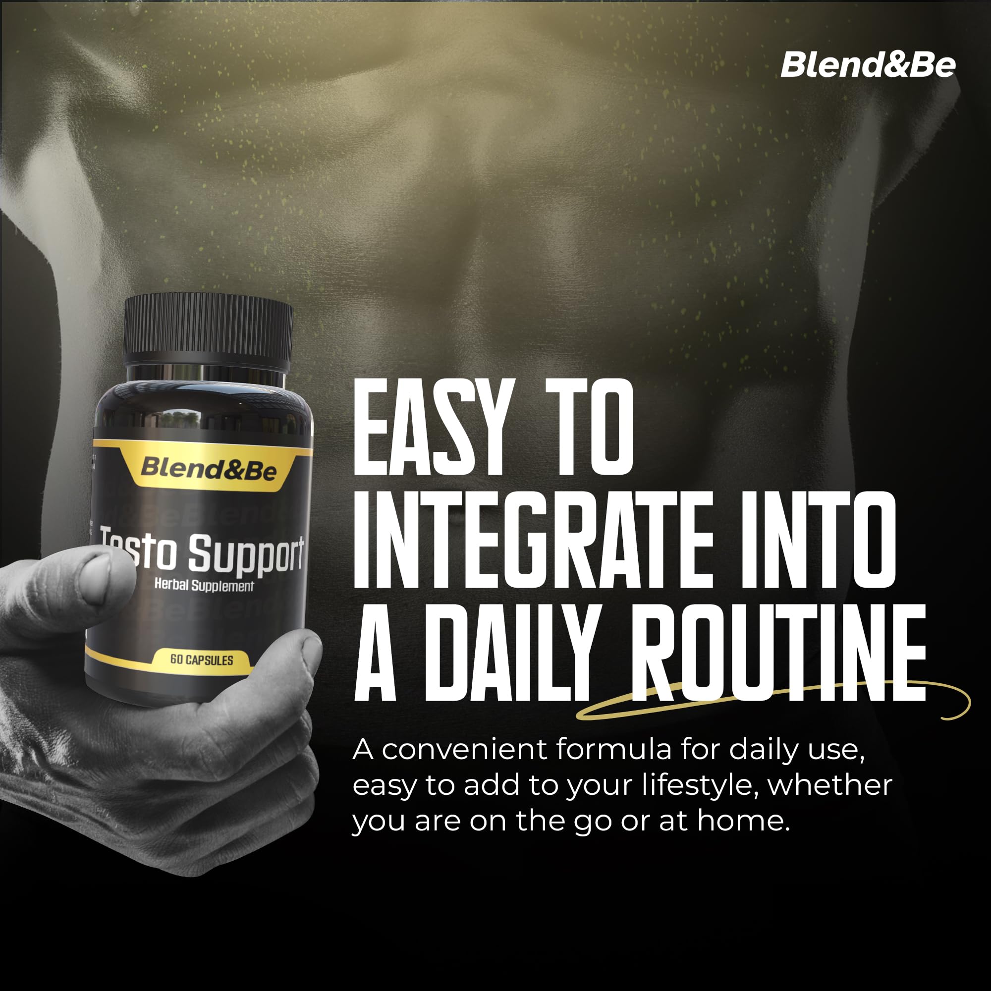 Blend&Be Testo Support 50g opened container with capsules