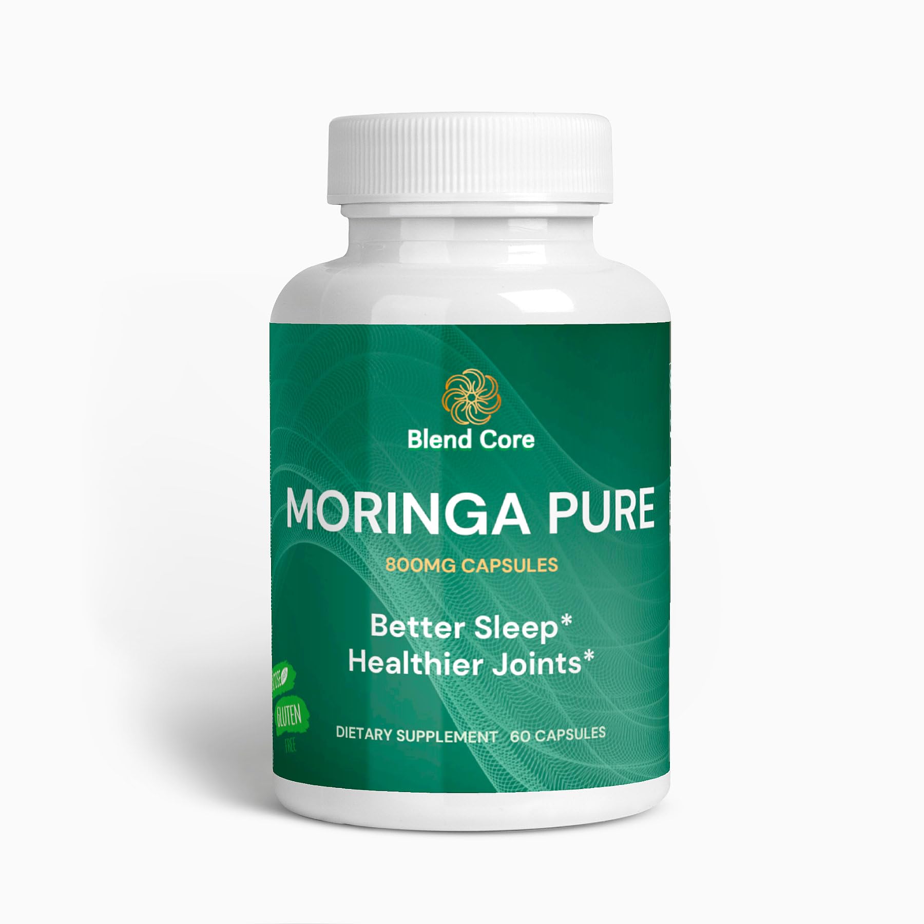 Blend Core Moringa Pure Antioxidant 800 MG 60 Veggie Capsules front view
