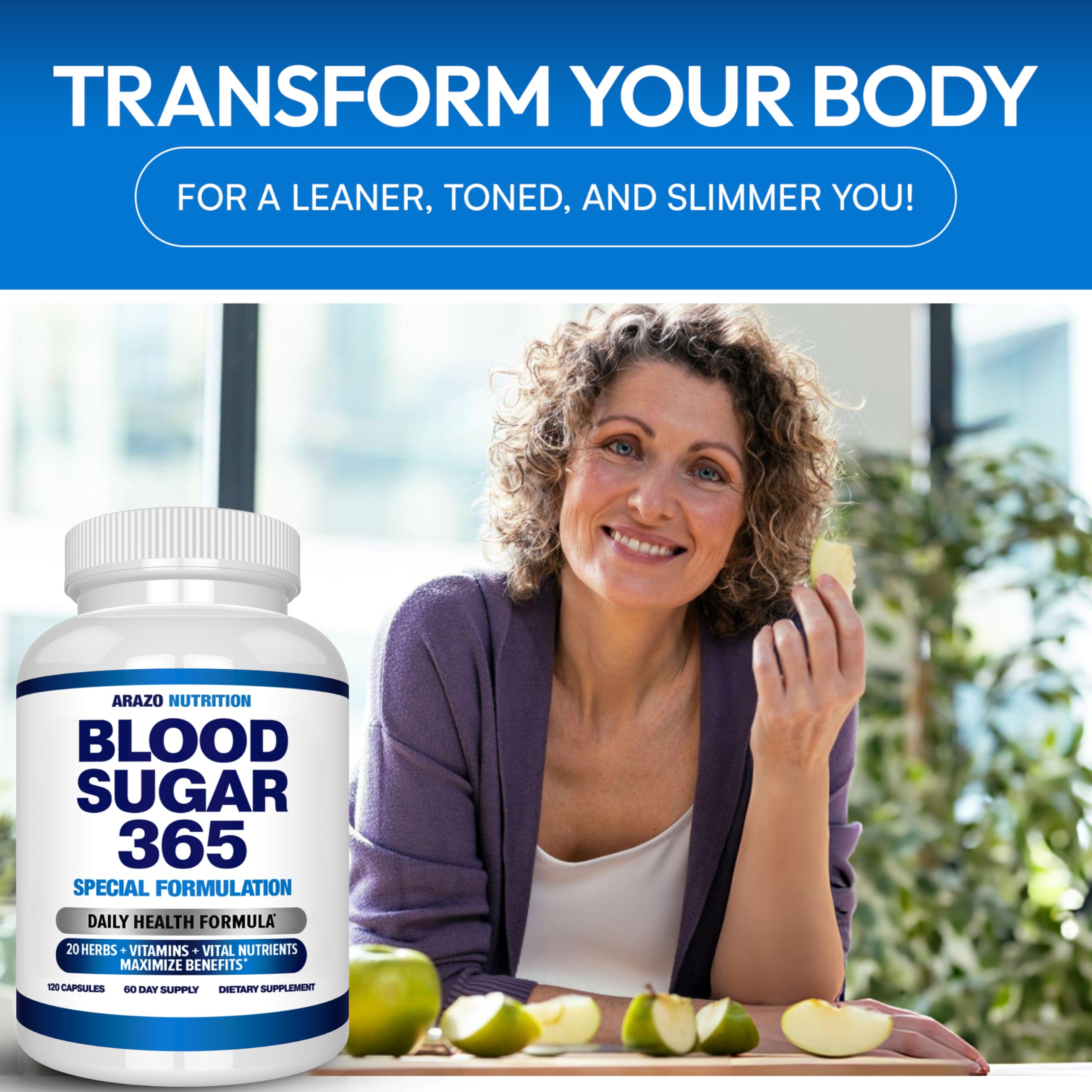 Blended Vitamin & Mineral Supplement on a kitchen counter