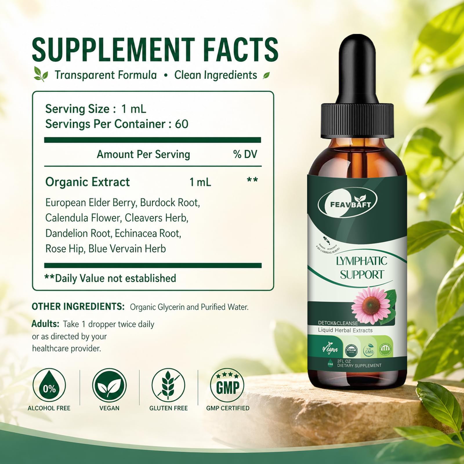 BLENSTCS Echinacea Liquid Drops back view