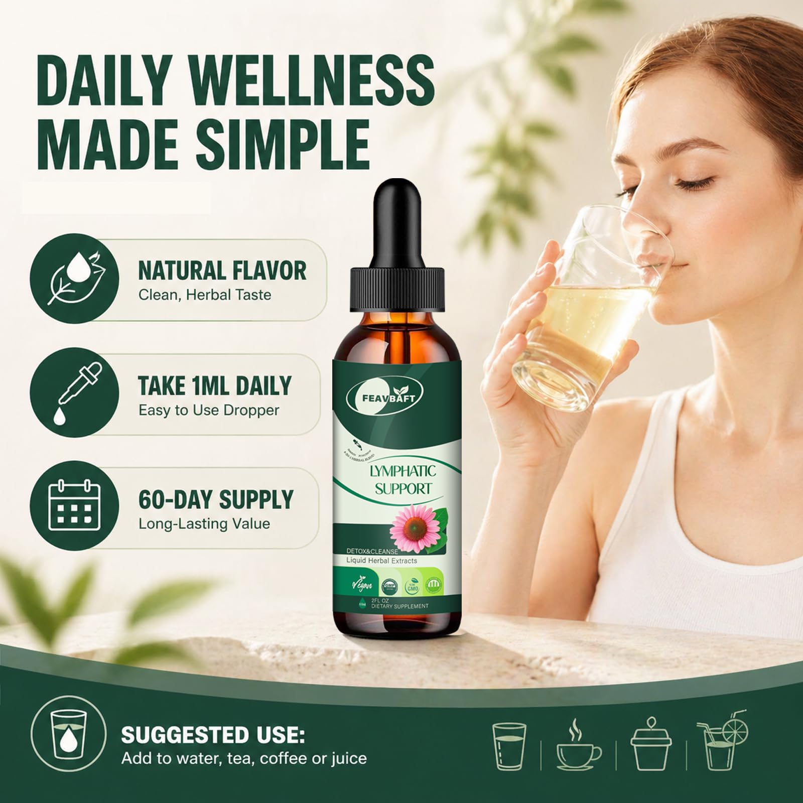 BLENSTCS Echinacea Liquid Drops with measuring dropper