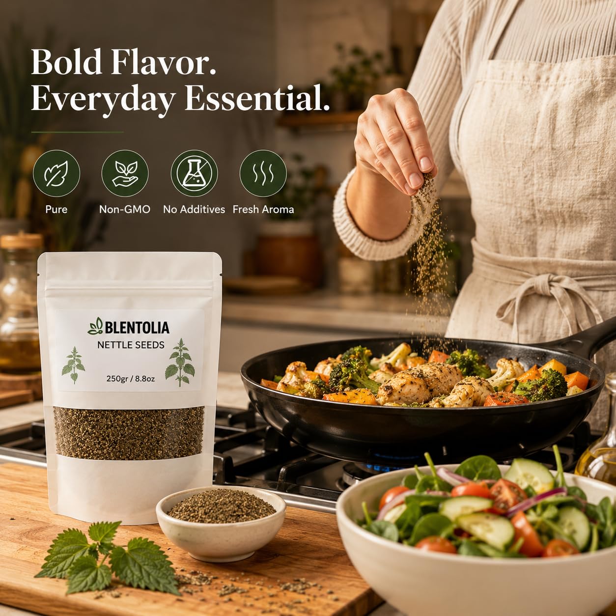 BLENTOLIA Nettle Seeds 259g added to a smoothie