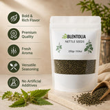 BLENTOLIA Nettle Seeds 259g back view with nutritional information