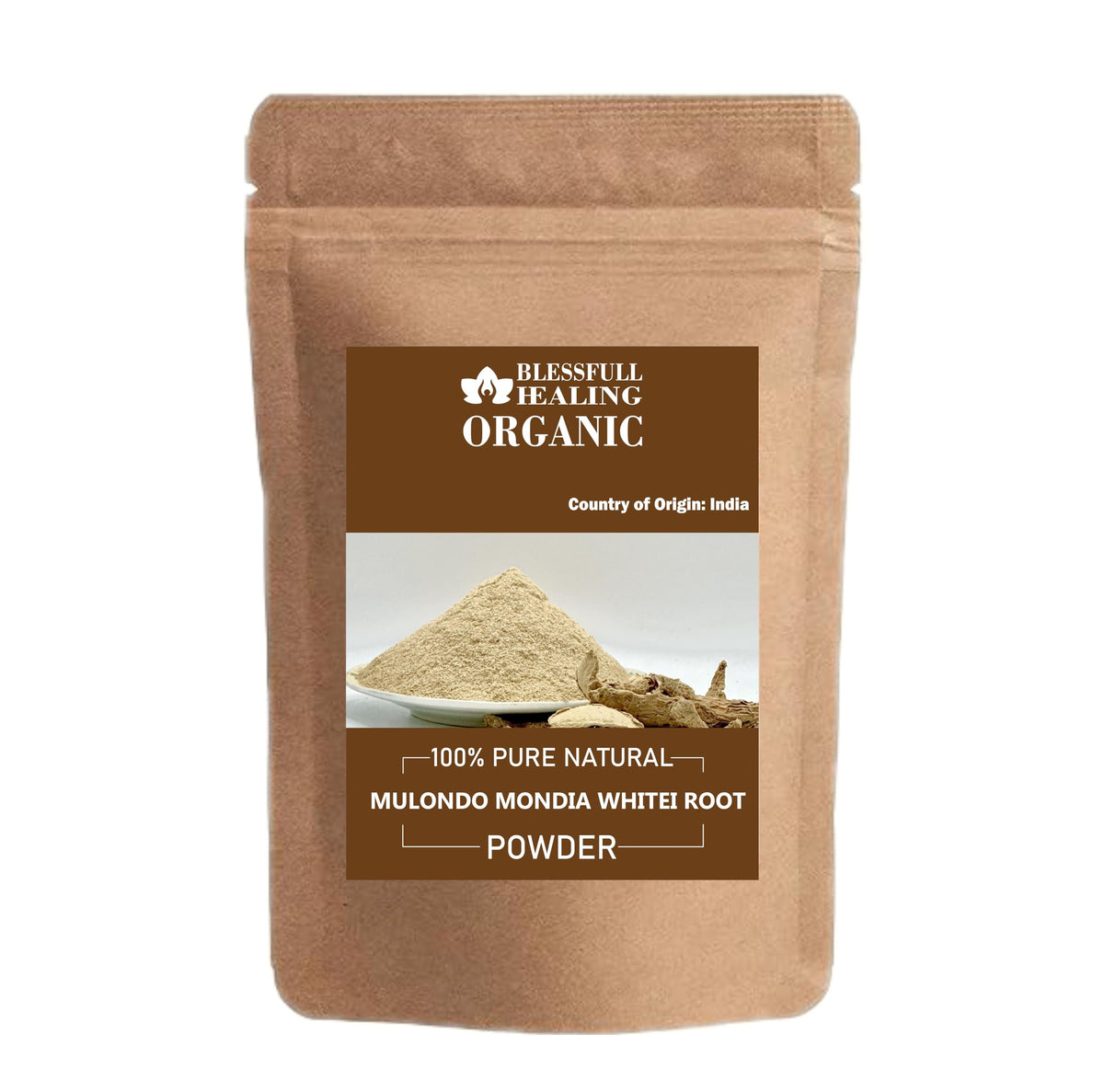 Blessfull Healing Mulondo Mondia Whitei Root Powder front view
