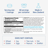 BLIS ThroatHealth Probiotic Lozenges back view with ingredient list