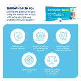 BLIS ThroatHealth Probiotic Lozenges side view with dosage information