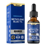 Blissta Methylene Blue Supplement 85g front view in UV-protected glass bottle