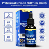 Blissta Methylene Blue Supplement 85g side view showing label details