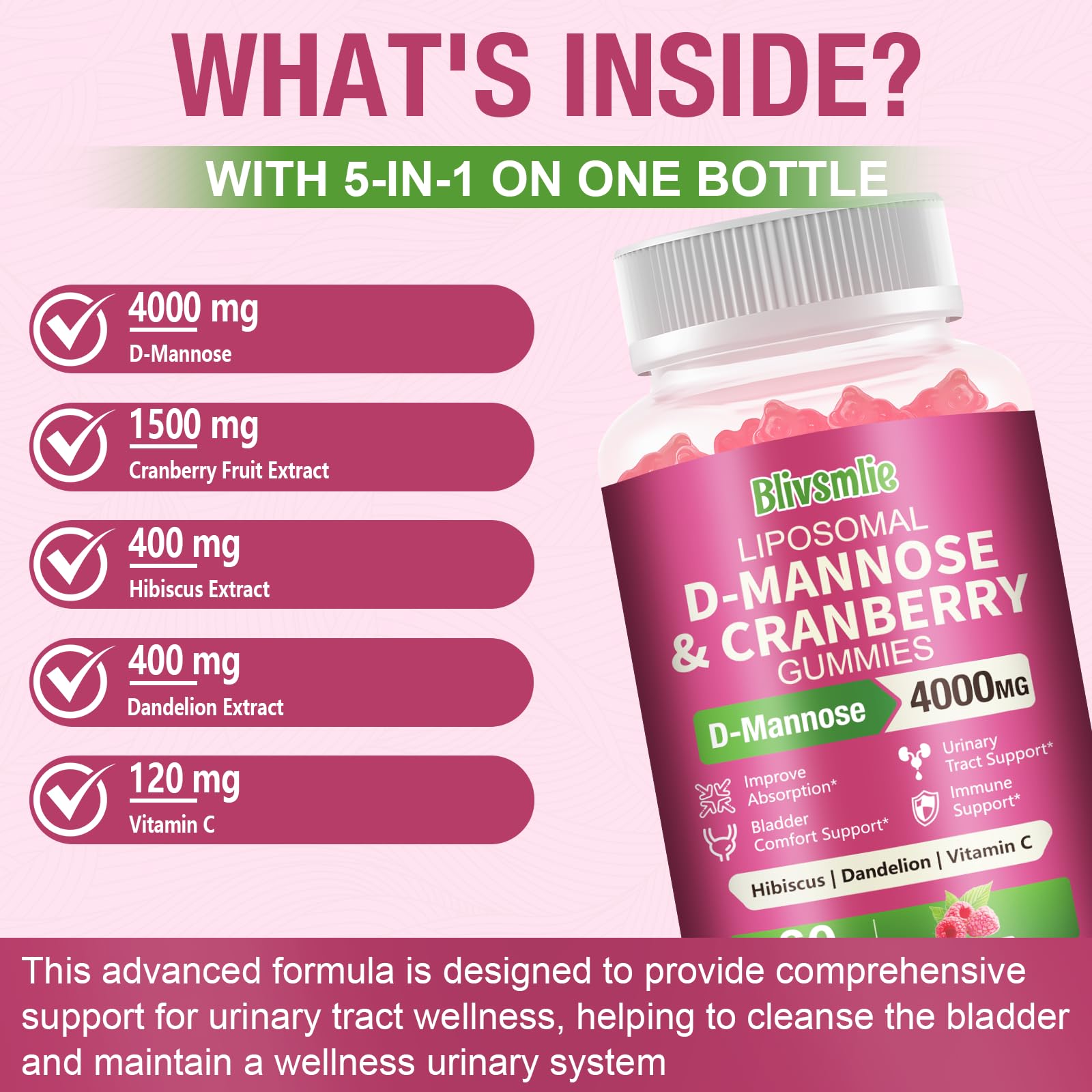 Blivsmlie D-Mannose Gummies 4000mg packaging