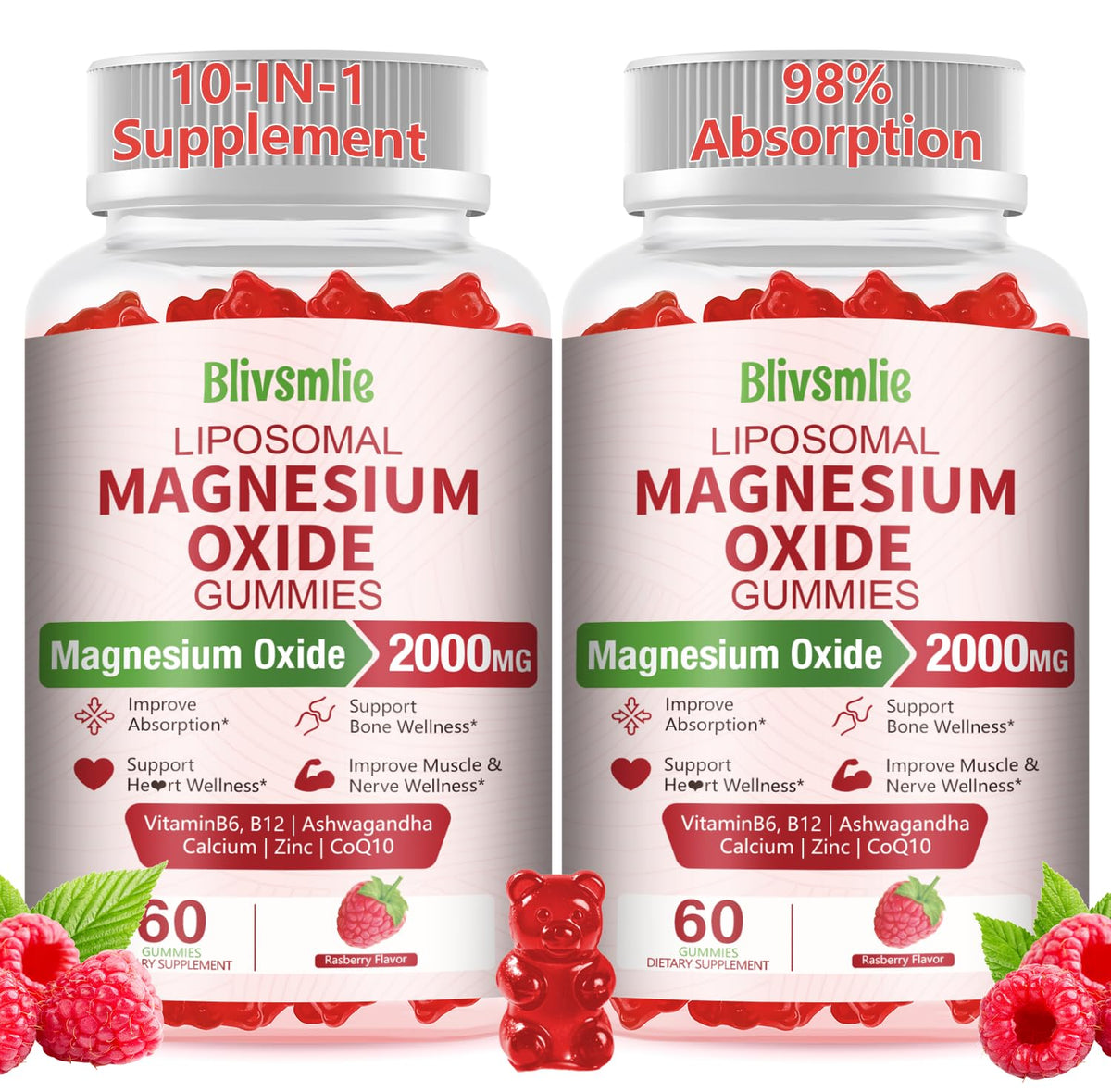 Blivsmlie Magnesium Supplement front view with packaging