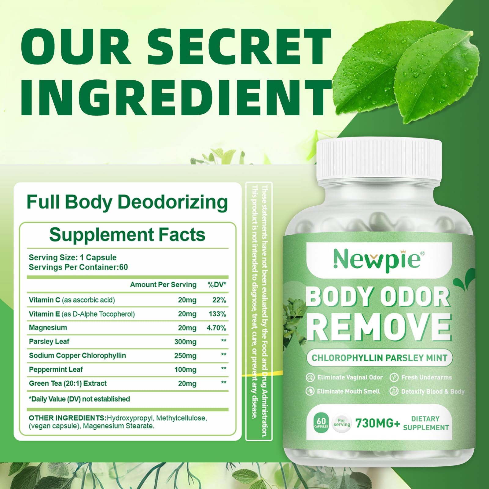 Blltzzz Body Deodorizing Supplement bottle side view