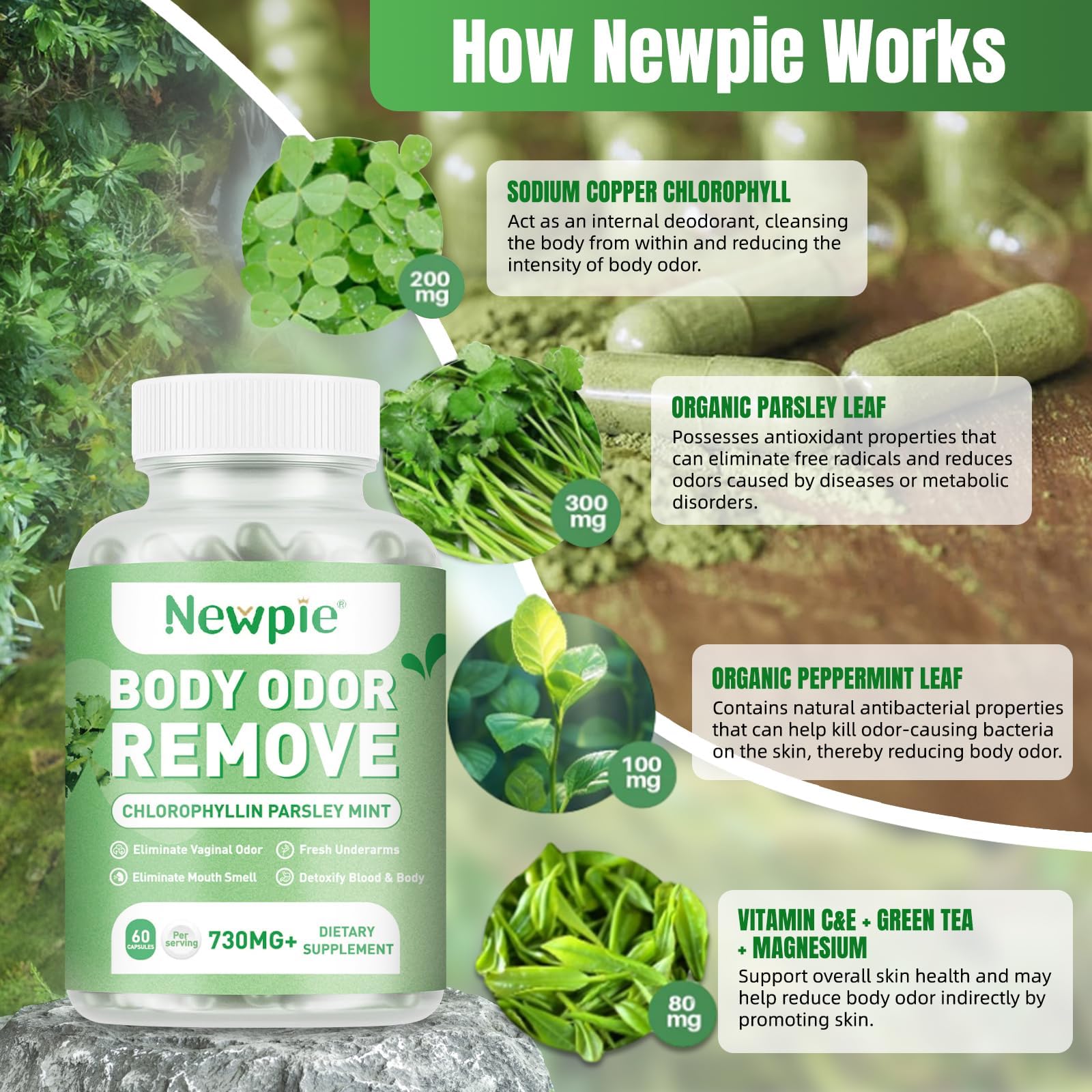 Blltzzz Body Deodorizing Supplement capsules close-up