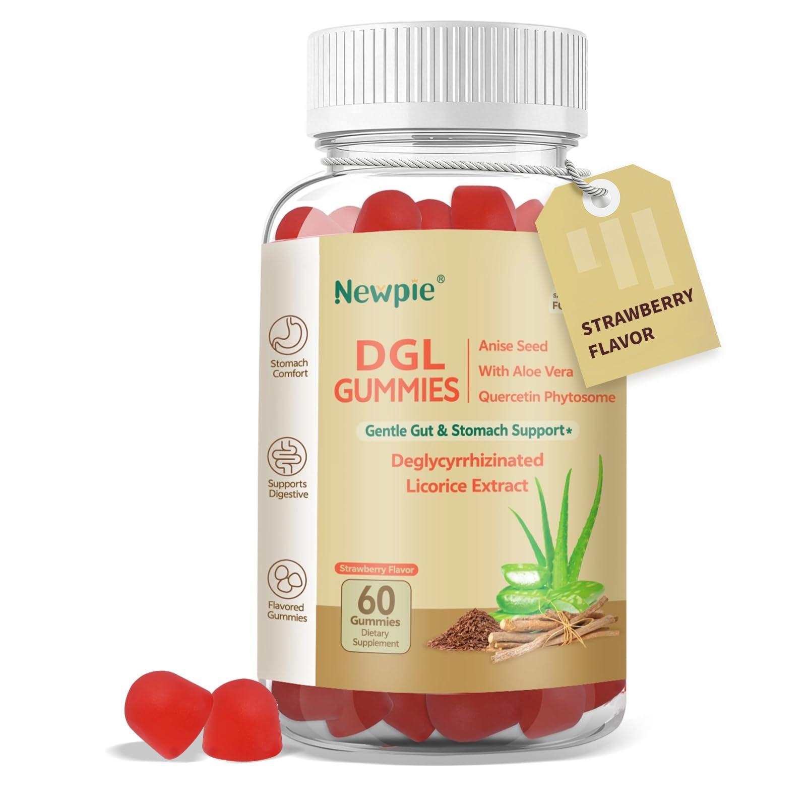 Blltzzz Licorice Root Gummies bottle front view with strawberry flavour