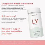 Bloofah Lycopene Supplement 500mg capsules on a wooden table